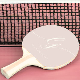 Monogram Script Naam Modern Monogrammed Pink Tafeltennisbatje