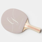 Monogram Script Naam Modern Monogrammed Pink Tafeltennisbatje (Zijkant)