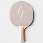 Monogram Script Naam Modern Monogrammed Pink Tafeltennisbatje (Voorkant)