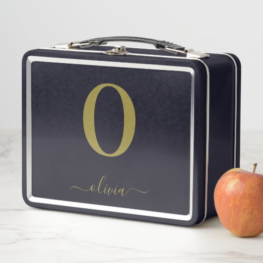 Monogram Script Naam Persoonlijk Zwart En Goud (In situ)