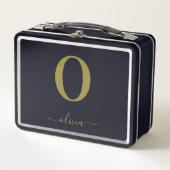 Monogram Script Naam Persoonlijk Zwart En Goud (Voorkant)