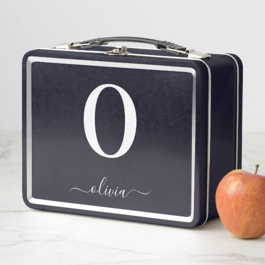 Monogram Script Naam Persoonlijk Zwart en Wit (In situ)