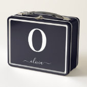 Monogram Script Naam Persoonlijk Zwart en Wit (Voorkant)