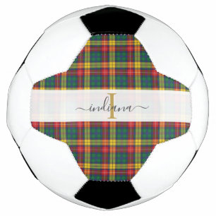 Monogram Script Naam Plaid Clan Buchanan Tartan Voetbal