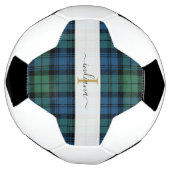 Monogram Script Naam Plaid Clan Campbell Tartan Voetbal (Gedraaid)
