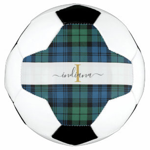 Monogram Script Naam Plaid Clan Campbell Tartan Voetbal