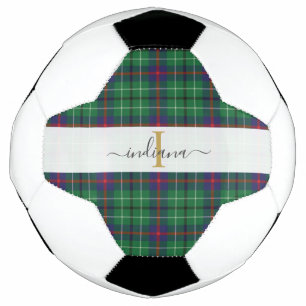 Monogram Script Naam Plaid Clan Duncan Tartan Voetbal