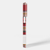 Monogram Script Naam Plaid Rood Patroon Rustiek Case-Mate iPhone Case (Achterkant / Rechts)