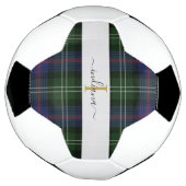 Monogram Script Naam Plaid Rustic Tartan Voetbal (Gedraaid)