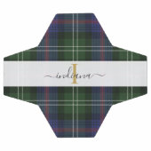 Monogram Script Naam Plaid Rustic Tartan Voetbal (Enkel)