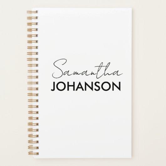 Monogram Script Name Modern minimalist Planner (Voorkant)