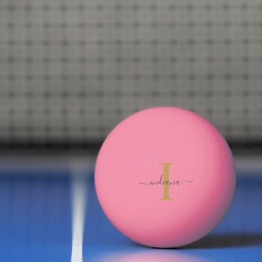 Monogram Script Name Modern Modern Pingpongbal (Net)