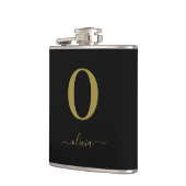 Monogram Script Name Personated Black and Gold Heupfles (Links)