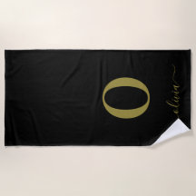 Monogram Script Name Personated Black and Gold