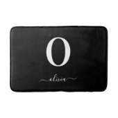 Monogram Script Name Personated Black and White Badmat (Voorkant)
