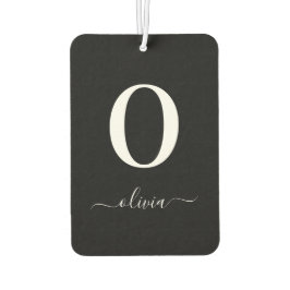 Monogram Script Name Personated Black and White Luchtverfrisser