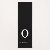 Monogram Script Name Personated Black and White Yogamat (Voorkant)