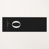 Monogram Script Name Personated Black and White Yogamat (Voorkant (horizontaal))