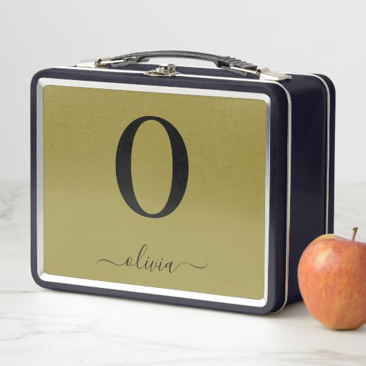 Monogram Script Name Personated Gold en Black (In situ)