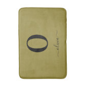 Monogram Script Name Personated Gold en Black Badmat (Voorkant Verticaal)