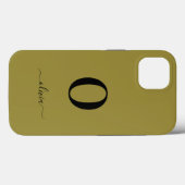 Monogram Script Name Personated Gold en Black Case-Mate iPhone Case (Achterkant (horizontaal))