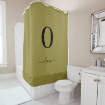 Monogram Script Name Personated Gold en Black