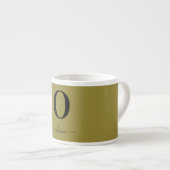 Monogram Script Name Personated Gold en Black Espresso Kop (Voorkant rechts)