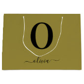 Monogram Script Name Personated Gold en Black Groot Cadeauzakje (Voorkant)