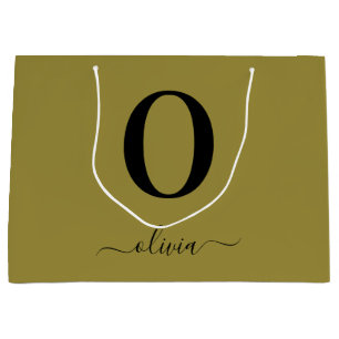 Monogram Script Name Personated Gold en Black Groot Cadeauzakje