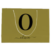 Monogram Script Name Personated Gold en Black Groot Cadeauzakje (Achterkant)