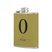 Monogram Script Name Personated Gold en Black Heupfles (Links)