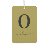 Monogram Script Name Personated Gold en Black Luchtverfrisser (Voorkant)