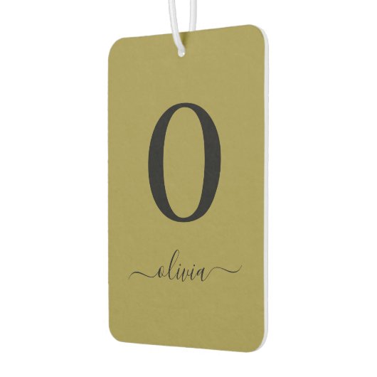 Monogram Script Name Personated Gold en Black Luchtverfrisser (Links)