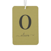 Monogram Script Name Personated Gold en Black Luchtverfrisser (Achterkant)