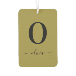 Monogram Script Name Personated Gold en Black Luchtverfrisser