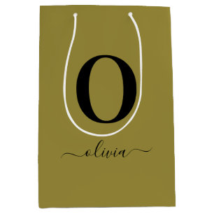 Monogram Script Name Personated Gold en Black Medium Cadeauzakje