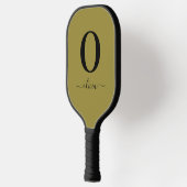 Monogram Script Name Personated Gold en Black Pickleball Paddle (Links)