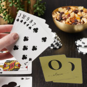 Monogram Script Name Personated Gold en Black Pokerkaarten (Insitu)