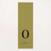 Monogram Script Name Personated Gold en Black Yogamat (Voorkant)