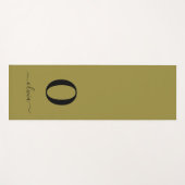 Monogram Script Name Personated Gold en Black Yogamat (Voorkant (horizontaal))