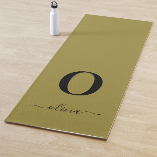 Monogram Script Name Personated Gold en Black Yogamat (In situ)