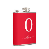 Monogram Script Name Personated Red and White Heupfles (Rechts)