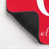 Monogram Script Name Personated Red and White Muismat (Hoek)