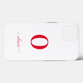 Monogram Script Name Personated White and Red Case-Mate iPhone Case (Achterkant (horizontaal))