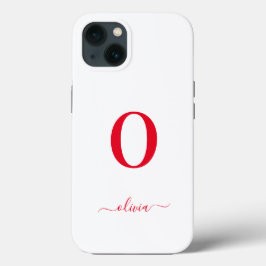 Monogram Script Name Personated White and Red Case-Mate iPhone Case