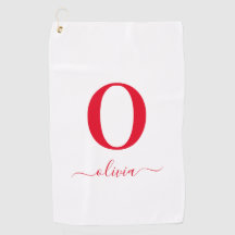 Monogram Script Name Personated White and Red