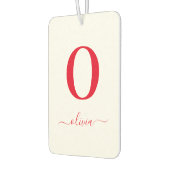 Monogram Script Name Personated White and Red Luchtverfrisser (Links)