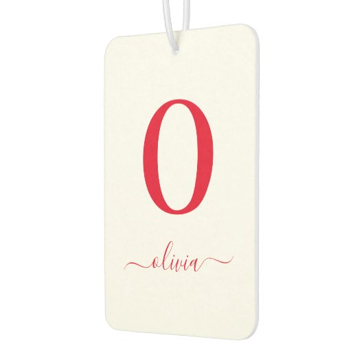 Monogram Script Name Personated White and Red Luchtverfrisser (Links)