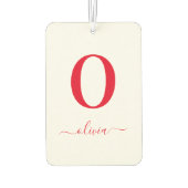 Monogram Script Name Personated White and Red Luchtverfrisser (Achterkant)