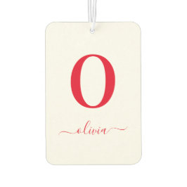 Monogram Script Name Personated White and Red Luchtverfrisser